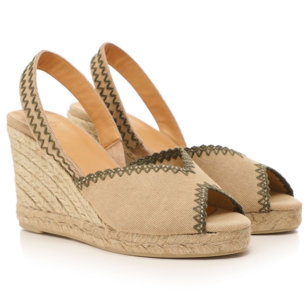 CASTANER - Billie Slingback Canvas Wedge Espadrilles size 39